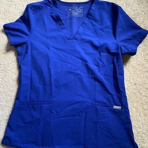 Figs Royal blue casma scrub top good condition
